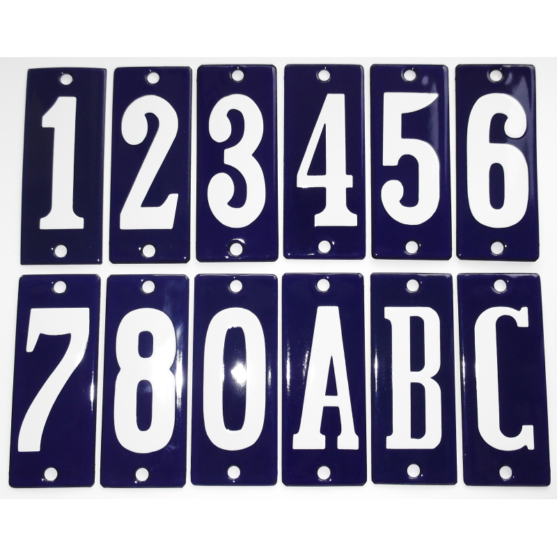 Huisnummer enkel blauw 4x10